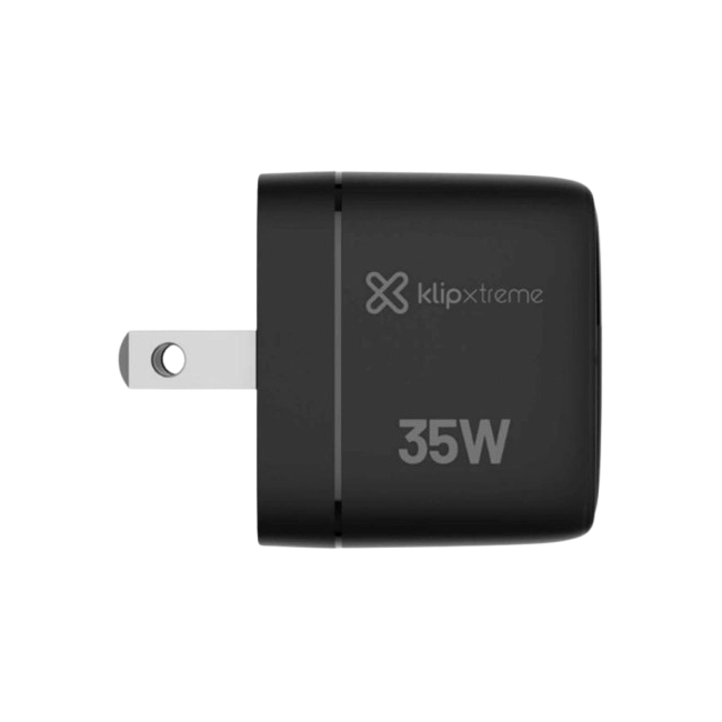 Klip Xtreme - Power converter / charger - 35 Watt - 24 pin USB-C / 9 pin USB Type A - Cellular phone / Tablet - Wall - Para Smartphones, tablets, small devices