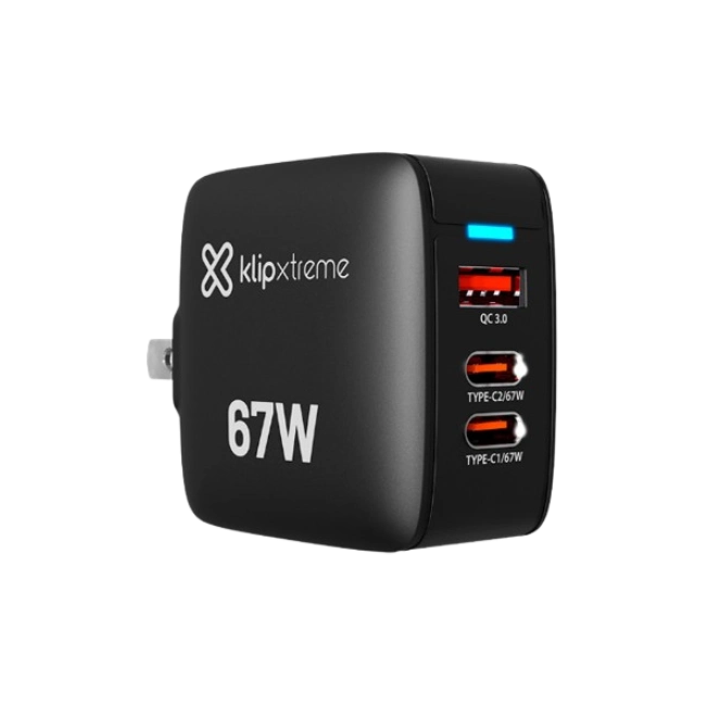 KX Wall Charger 67W KMC-500 2xUSB-C PD3.0 + USB-A QC3.0 GAN-3