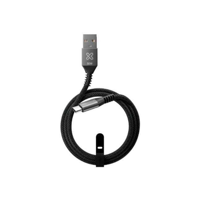 Klip Xtreme - USB cable - 24 pin USB-C - 9 pin USB Type A - 1 m - Black - 30W Braided Fast charging-5