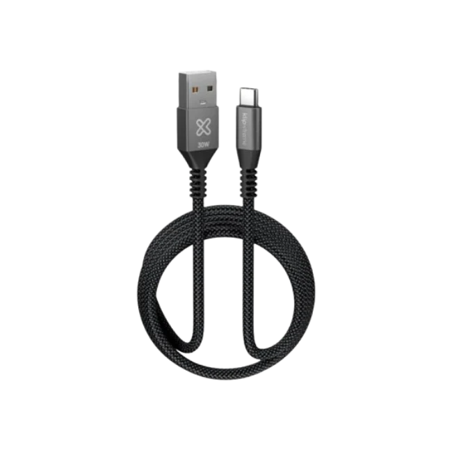 Klip Xtreme - USB cable - 24 pin USB-C - 9 pin USB Type A - 1.8 m - Black - 30W Braided Fast charging-4