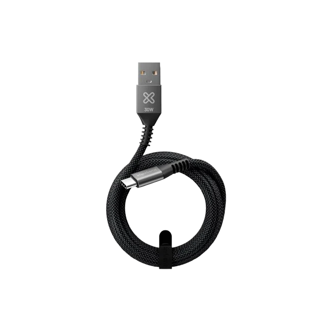 Klip Xtreme - USB cable - 24 pin USB-C - 9 pin USB Type A - 3 m - Black - 30W Braided Fast charging