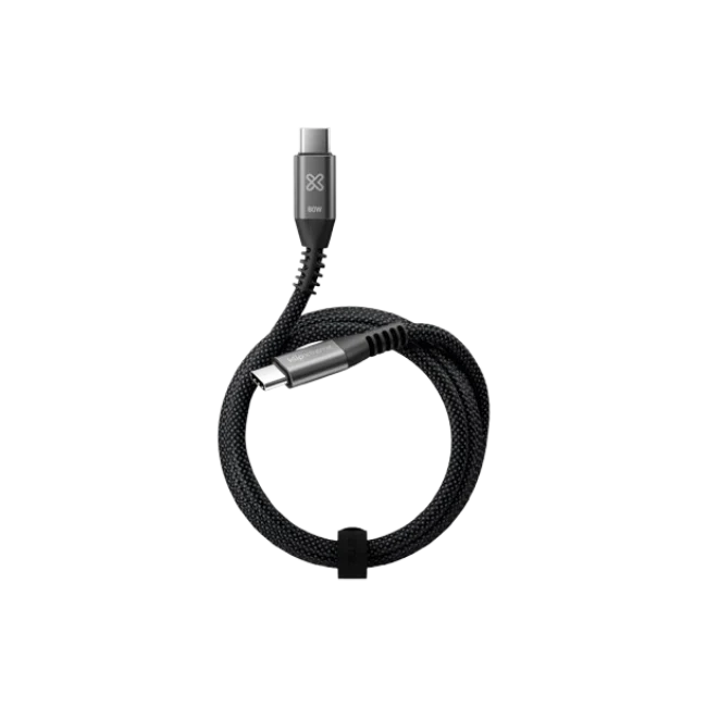 Klip Xtreme - USB cable - 24 pin USB-C - 1 m - Black - 60W Braided Fast charging-3