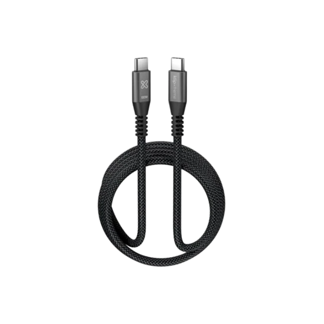 Klip Xtreme - USB cable - 24 pin USB-C - 3 m - Black - 100W Braided Fast charging