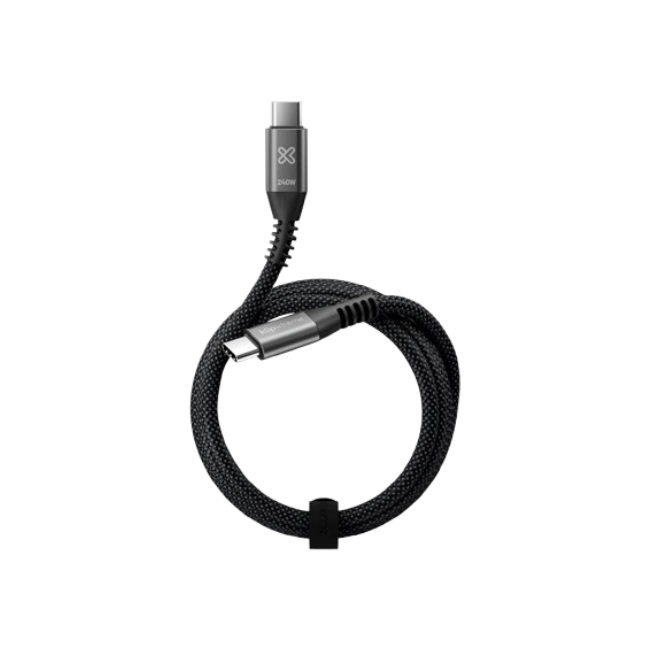 Klip Xtreme - USB cable - 24 pin USB-C - 3 m - Black - 240W Braided Fast Charging