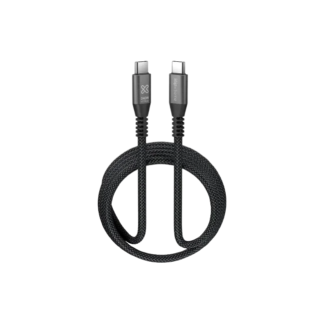 Klip Xtreme - USB cable - 24 pin USB-C - 1.8 m - Black - 240W 40Gbps Braided Fast Charg-2