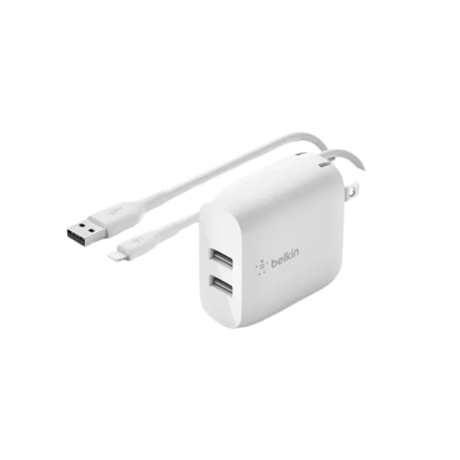 Belkin - - 24 vatios - 4.8 A - 2 conectores de salida (USB) - blanco