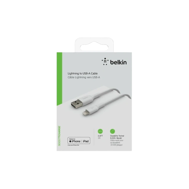 Belkin BoostCharge - Cable Lightning - 24 pin USB-C macho a Lightning macho - 2 m - blanco-2