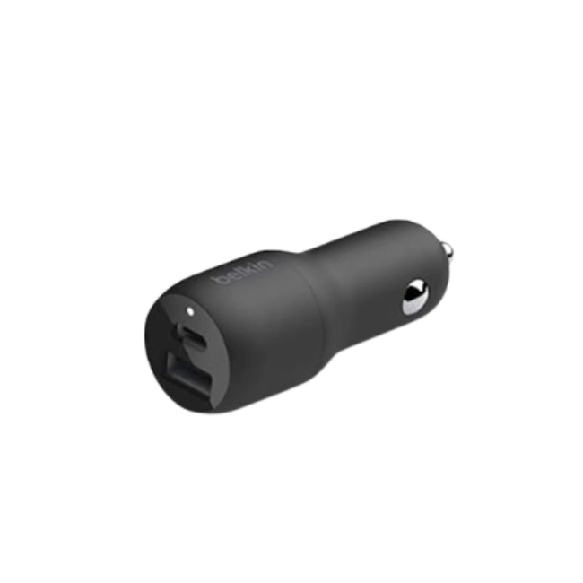 Belkin Dual Car Charger - Adaptador de corriente para el coche - 37 vatios - PD 3.0 - 2 conectores de salida (USB, 24 pin USB-C)-1