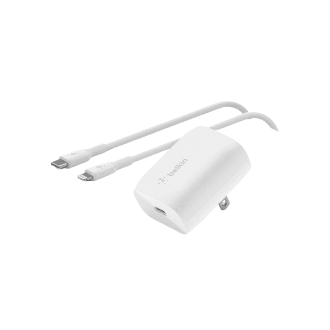 Belkin - Adaptador de corriente - tecnología PPS - 20 vatios - 3 A - Suministro de energía 3.1, Fast Charge (24 pin USB-C) - blanco - para Apple iPhone 14, 14 Plus, 14 Pro, 14 Pro Max-2