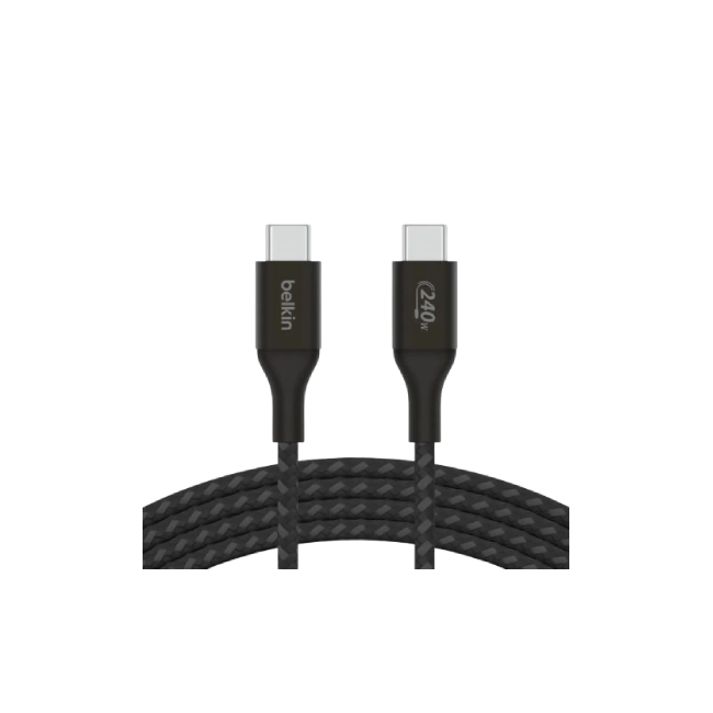 Belkin BoostCharge - Cable USB - 24 pin USB-C (M) a 24 pin USB-C (M) - 2 m - negro - para Apple 10.9-inch iPad Air; Google Pixel 4a, 5, 6; Samsung Galaxy Note20, S21, S21 5G, S22-1