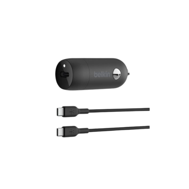 Belkin - Adaptador de corriente para el coche - 30 vatios - 3 A - Fast Charge, Suministro de energía 3.1 (24 pin USB-C) - negro-2