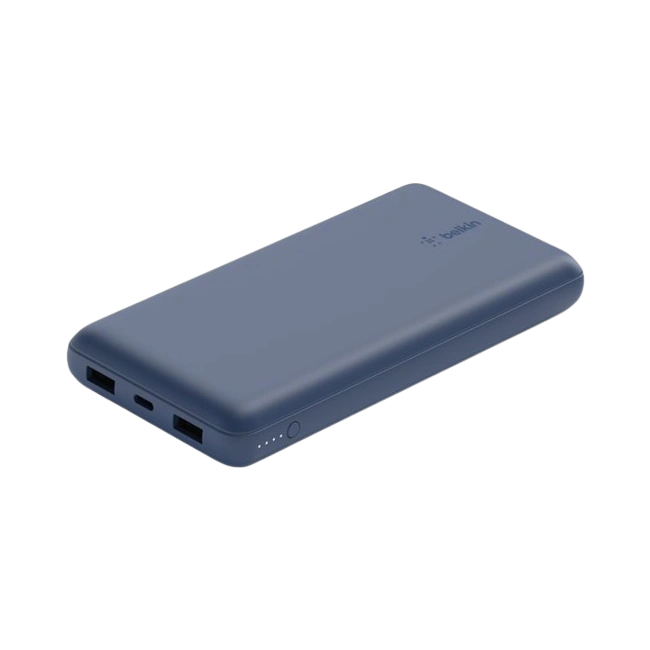Belkin - Cargador portátil - 20000 mAh - 15 vatios - 3 conectores de salida (USB, 24 pin USB-C) - en el cable: USB-C - azul-3