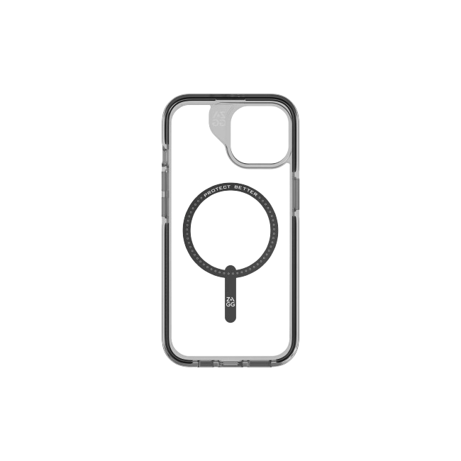 Zagg Santa Cruz Snap - Carcasa trasera para teléfono móvil - compatibilidad con MagSafe - negro, transparente - para Apple iPhone 15 Pro-1
