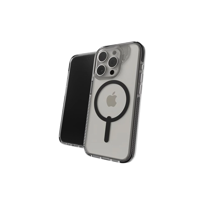 Zagg Santa Cruz Snap - Carcasa trasera para teléfono móvil - compatibilidad con MagSafe - negro, transparente - para Apple iPhone 15 Pro-4