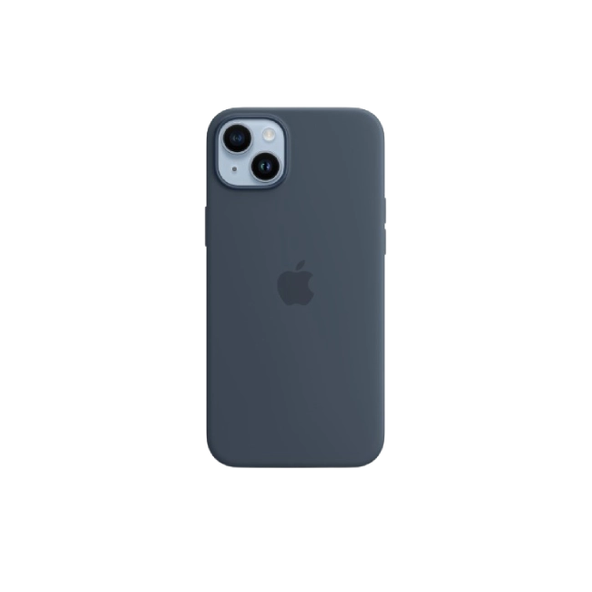 Apple - Carcasa trasera para teléfono móvil - compatibilidad con MagSafe - silicona - azul tormenta - para iPhone 14 Plus