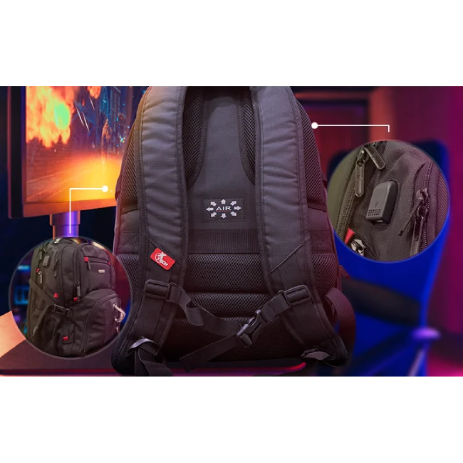 Xtech - Notebook carrying backpack - 17" - Black - Gaming Battlestash  XTB-508-5