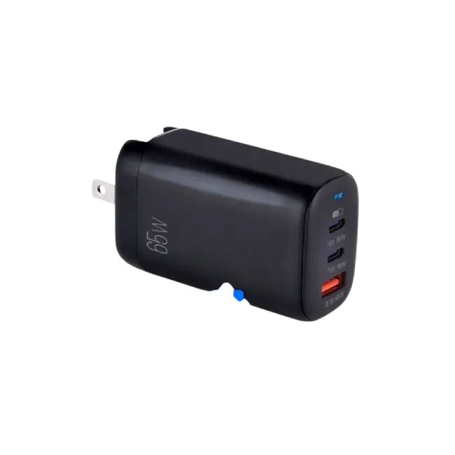 VOLTA P8 65W DUAL PD TYPE-C + USB CON CARGADOR DE PARED CON ENCHUFE PLEGABLE-3
