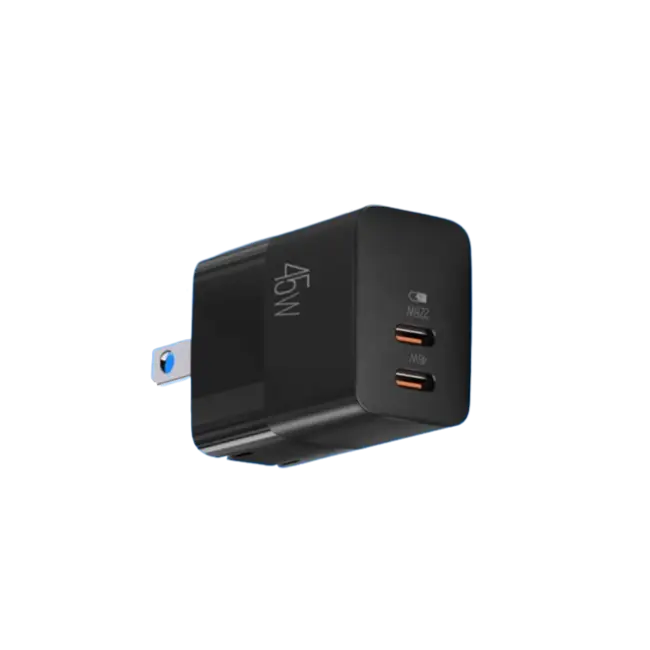 VOLTA P5 GAN II 45W DUAL TYPE-C CON CARGADOR DE PARED CON ENCHUFE PLEGABLE-2