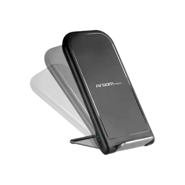 ARGOM KINETIC S2 - SOPORTE Y CARGADOR RÁPIDO INALÁMBRICO CON CERTIFICACIÓN QI DE 15W