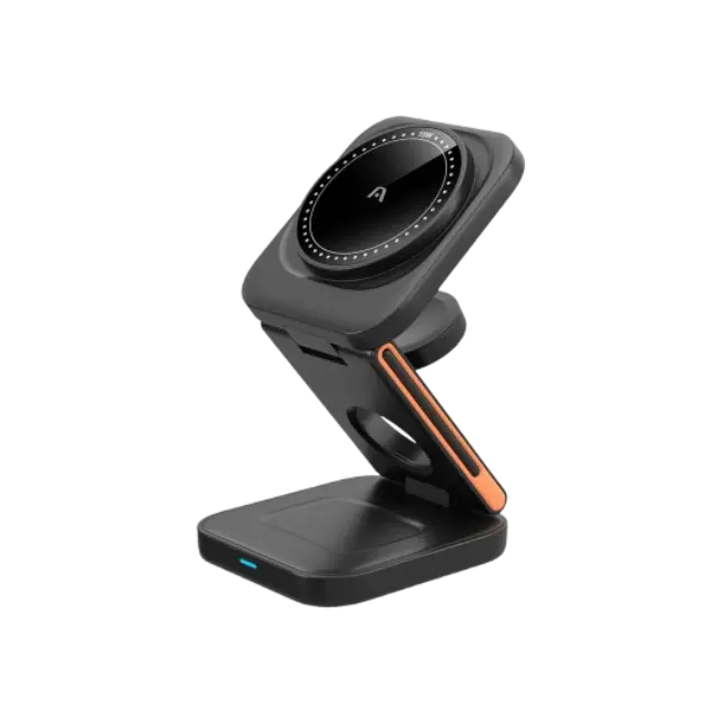 ARGOM MARGNETIC S4 - CARGADOR RÁPIDO PLEGABLE MAGNETICO 3 EN 1 DE 15W/5W/3W-3