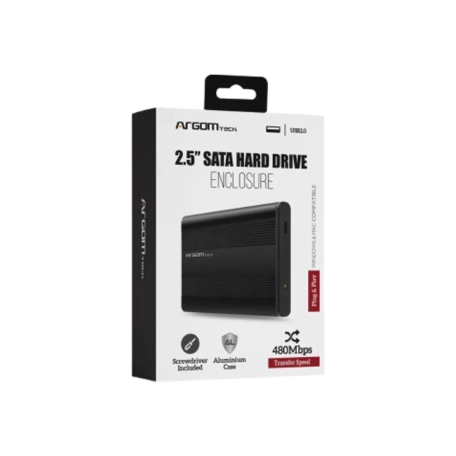 Enclosure Argom  para disco duro 2.5" SATA a  USB 2.0-2