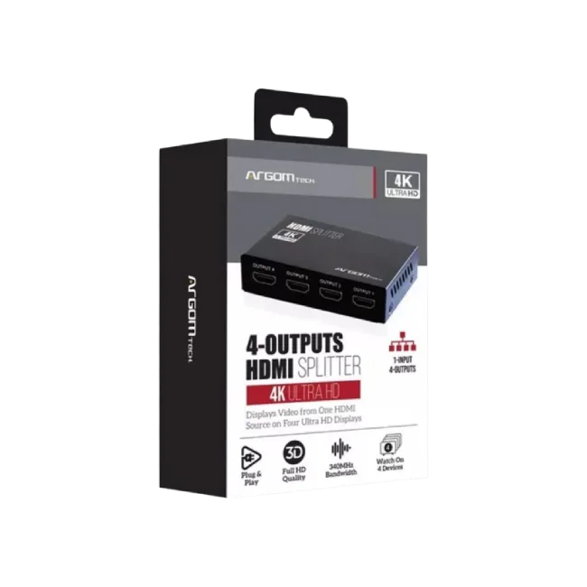 SPLITTER ARGOM 4-OUTPUTS HDMI 4K HD-4