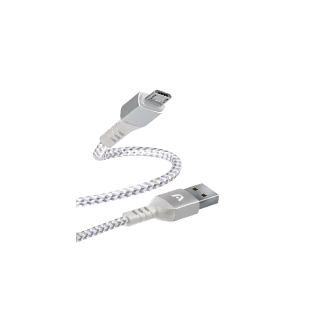 Cable Argom ARG-CB-0021WT Micro USB a USB 2.0 Nylon Trenzado 1.8mts Color Blanco