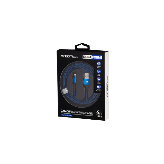 Lightning to USB 2.0 -Nylon Braided -Metal Azul-4