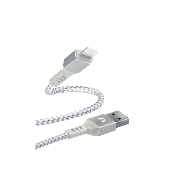 Lightning to USB 2.0 -Nylon Braided -Metal Blanco-5