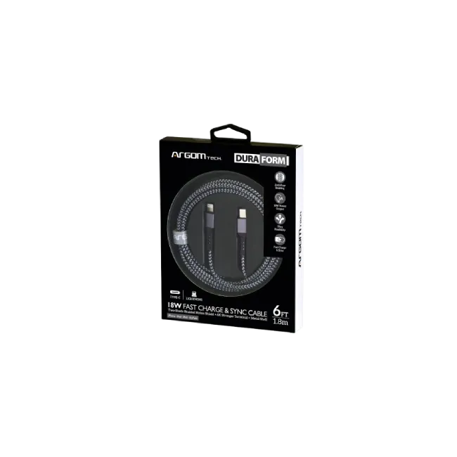 CABLE DE CARGA RÁPIDA DURA FORM TYPE-C A LIGHTNING 1.8M / 6FT-2