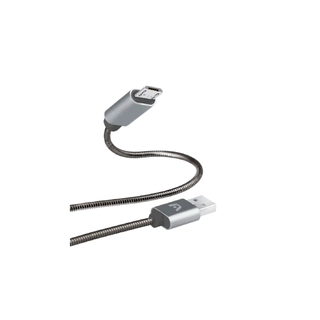 CABLE ARGOM DURA SPRING MICRO USB TO USB 2.0 METAL BRAIDED 1M/3.2FT GREY-5