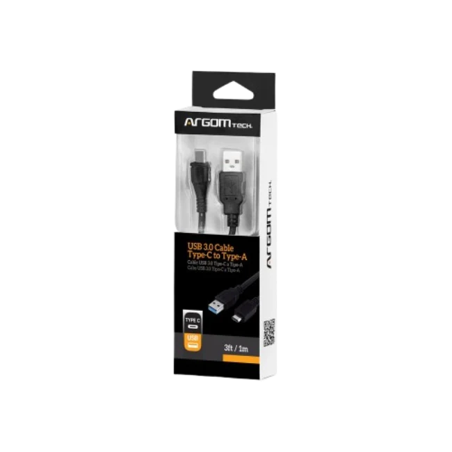 CABLE ARGOM USB 3.0 TYPE-A TO TYPE-C 3FT/1M ARG-CB-0041