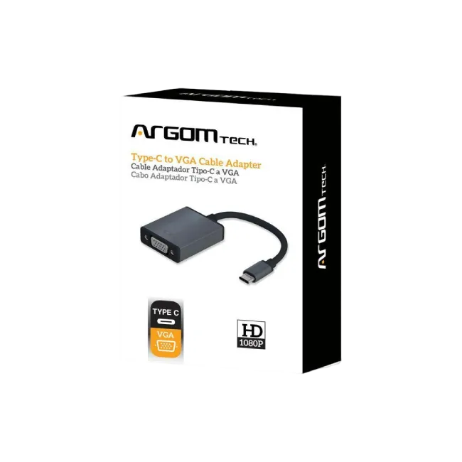 Adaptador Argom ARG-CB-0043 Tipo C Macho a VGA Hembra HD 1080P-3