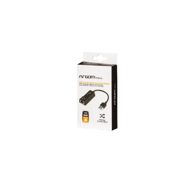 Cable Adaptador Argom ARG-CB-0045 USB 2.0 a RJ45 100 MB/S 15cm-4