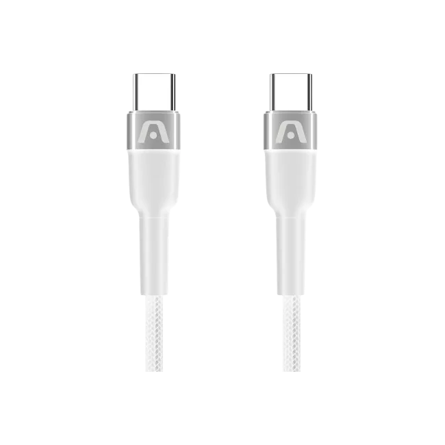 CABLE ARGOM DE CARGA RAPIDA TIPO C A C DE 65W DURASPEED  6FT/1.8M BLANCO-4