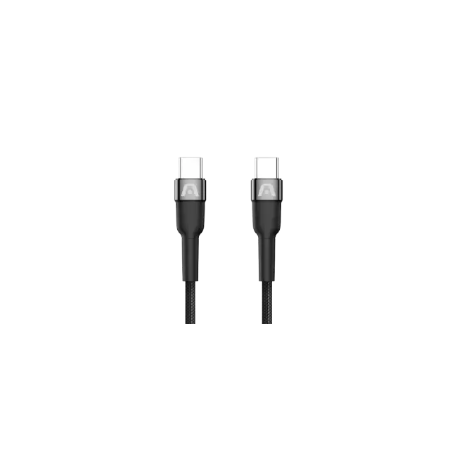 Cable Argom ARG-CB-0048BK Tipo C a Tipo C 65W Nylon Trenzado Dura Speed 3mts