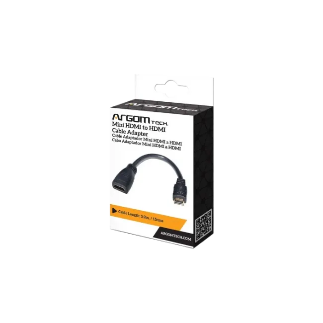 Cable Adaptador Argom ARG-CB-0052 Mini HDMI Macho a HDMI Hembra 15cm-2