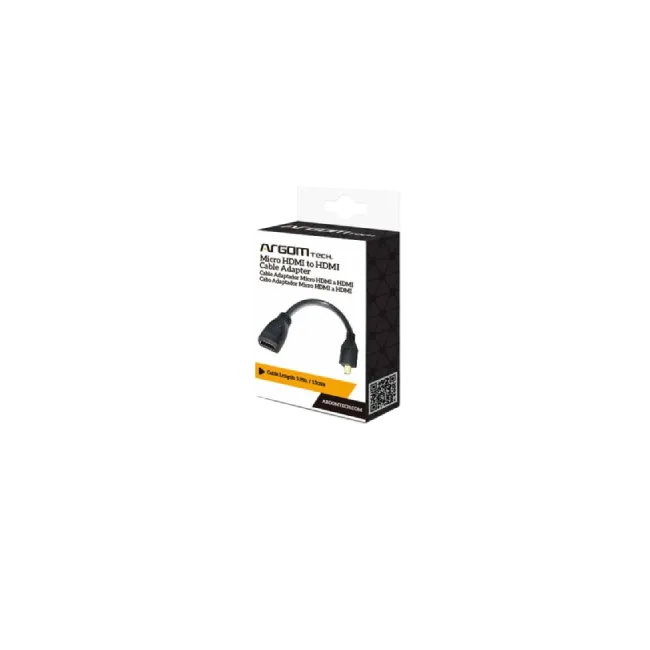 Cable Adaptador Argom ARG-CB-0054 Micro HDMI Macho a HDMI Hembra 15cm
