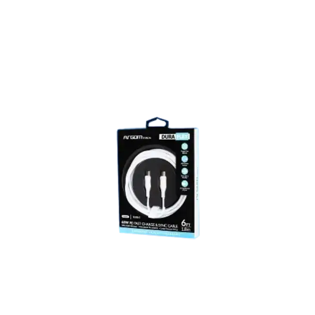 CABLE DE SILICONA TIPO C A TIPO C DE 65 W DE 6 PIES/1,8 M - DURA FLEX