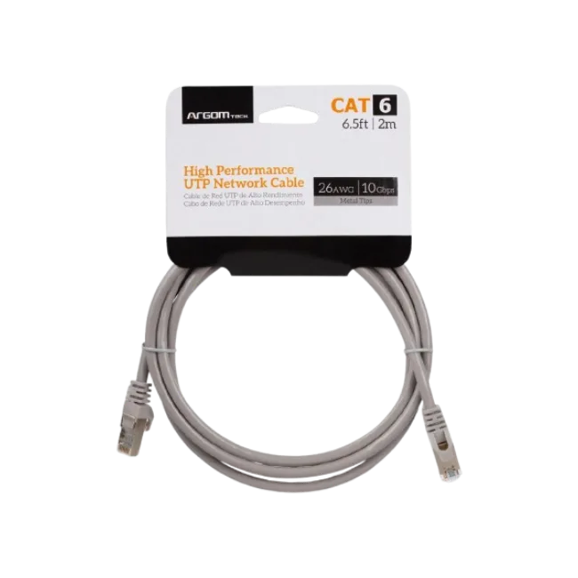 Cable de Red  ARGOM CAT6 6.5F/ 2M METAL TIPS GREY-4