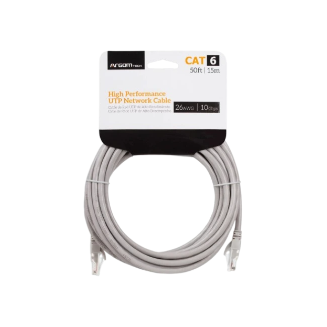 CABLE DE RED ARGOM CAT6 50FT / 15M GRIS-6