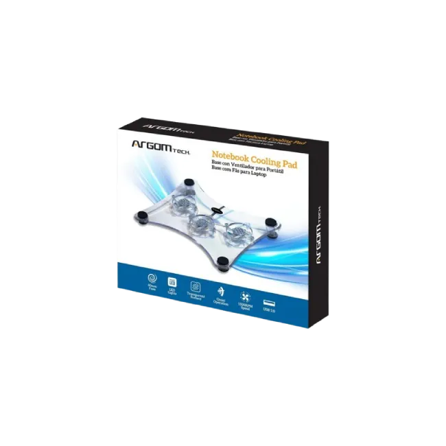 Base Argom ARG-CF-0639 de 3 Ventiladores Transparente-4