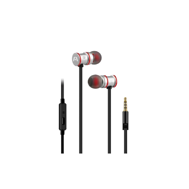 Auriculares Ultimate Sound Klass Magnético Cable Plano y con Microfóno - Plateado-3
