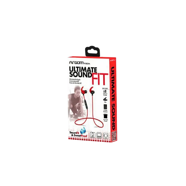 Audífono BT Ultimate Sound FIT Resistente al Sudor- Rojo-2