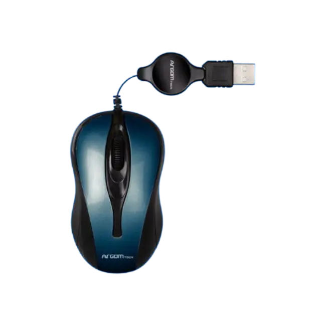 Mouse Argom ARG-MS-0008BL Optico UBS Retractil 1000 DPI Color Azul