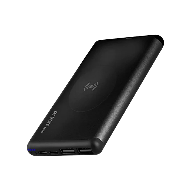 Cargador Portatil Argom ARG-PB-1156BK S12W Carga Rapida de 15W 2 Puertos USB 12000mAh LED Slim Color Negro-3