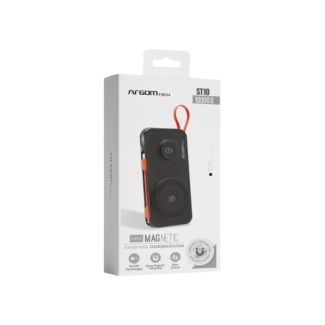 ARGOM MAGNETIC S10 - POWER BANK INALAMBRICA MAGNETICA 4 EN 1 DE 10,000 MHA-2