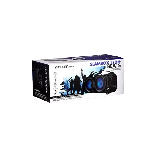 Bocina Argom ARG-SP-3351BK SlamBox LED Plus Beats BT