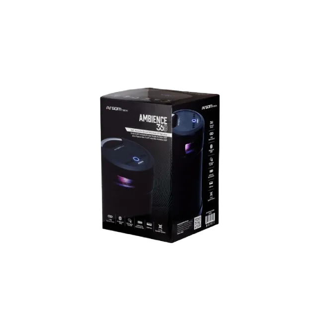 Bocina Argom ARG-SP-3365BK Ambience 360 Luces LED + 70.000mW RMS + Mic Input Para Karaoke Color Negro-4
