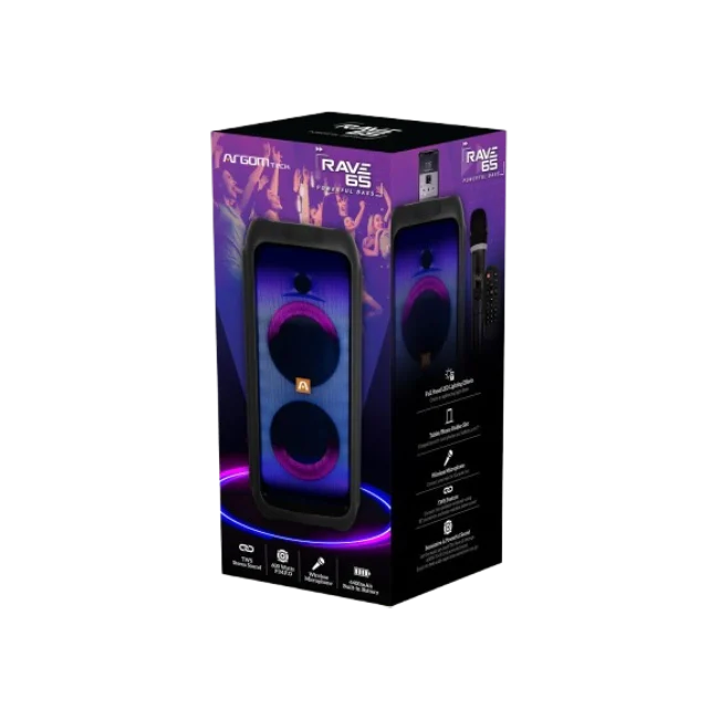 Bocina Bluetooth RAVE 65 con luces led de 600w
